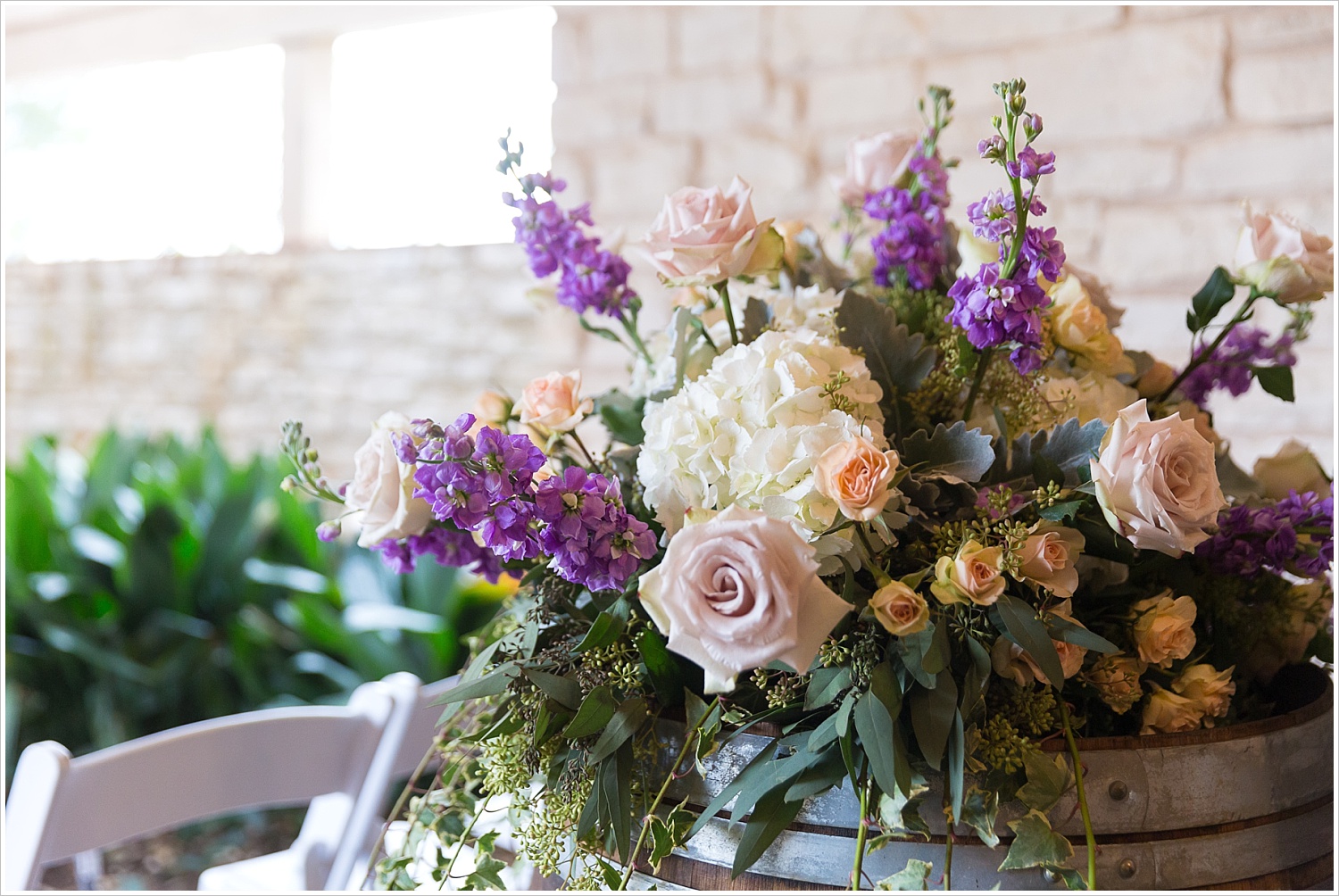 Large floral arrangement for spring wedding decor 