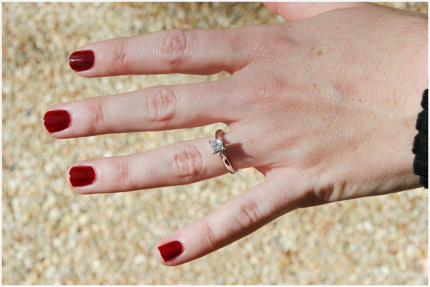 My princess cut diamond solitaire engagement ring