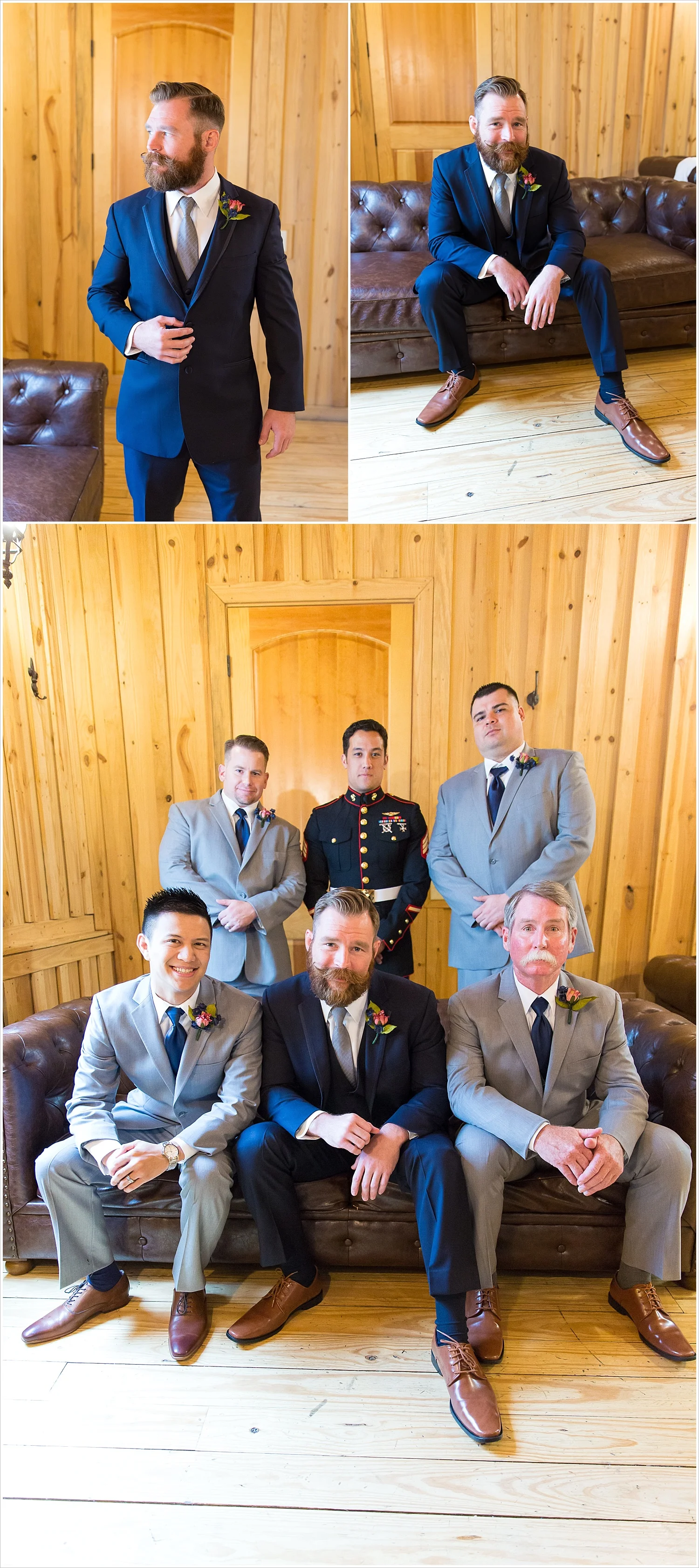 Groom in the Groom's Suite, summer blush and navy wedding at Stone Hall at The Springs in McKinney, Texas, Jason & Melaina Photography, www.jasonandmelaina.com