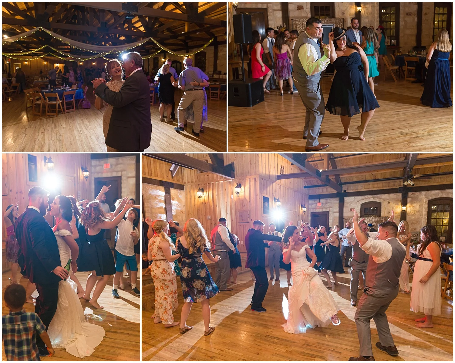 Guests dancing during the reception, summer blush and navy wedding at Stone Hall at The Springs in McKinney, Texas, Jason & Melaina Photography, www.jasonandmelaina.com