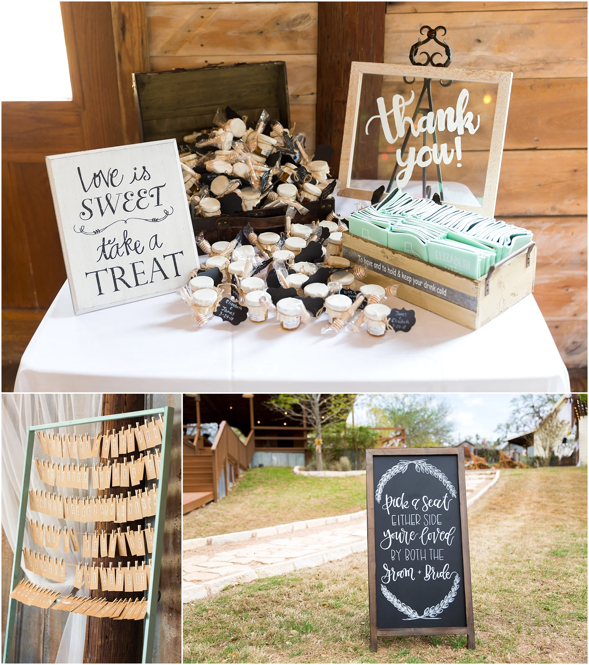 Turquoise, sunflower, burlap and lace wedding details at a rustic wedding ceremony at Peacock River Ranch - Jason & Melaina Photography - www.jasonandmelaina.com