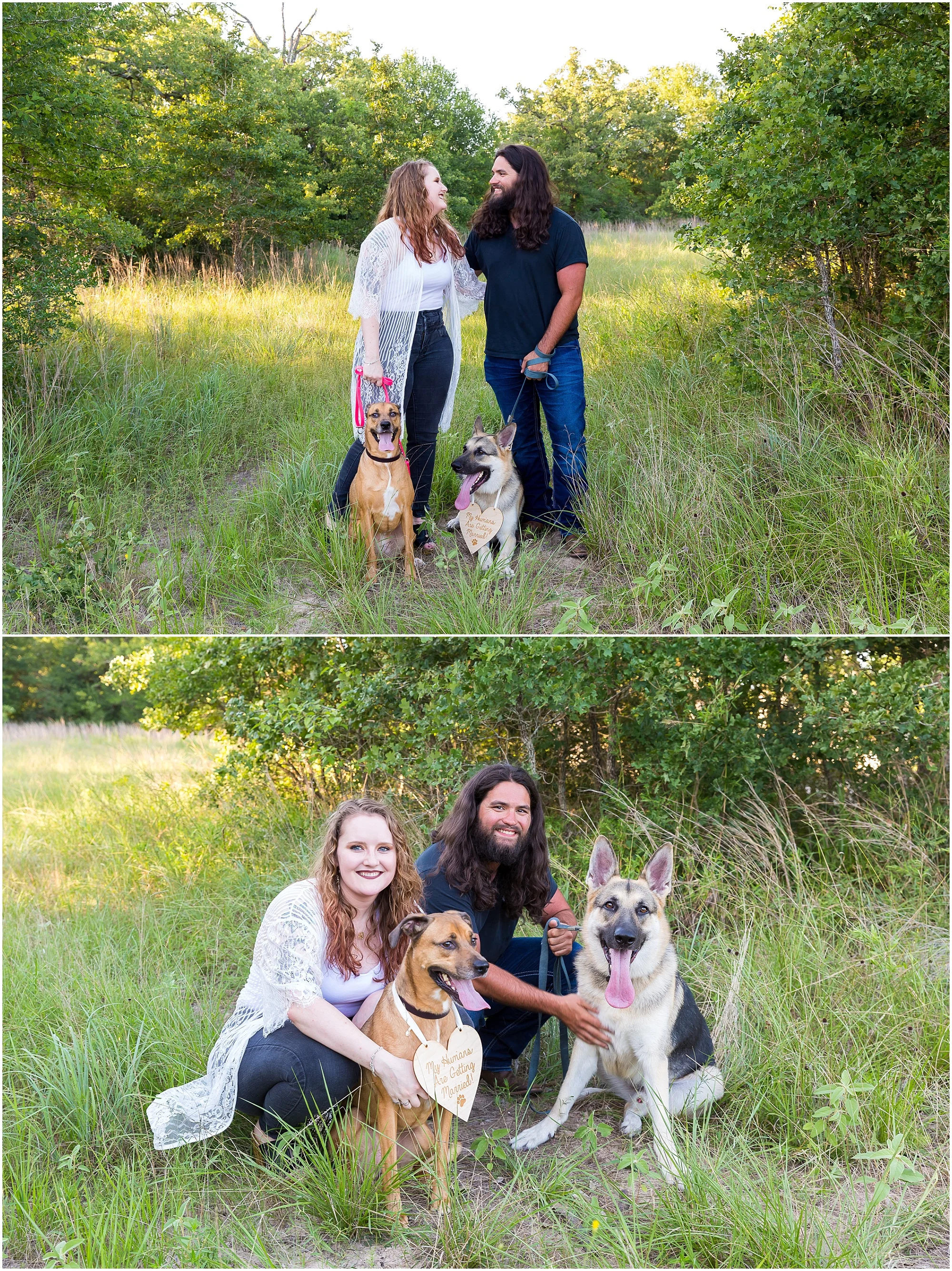 An engagement session with dogs in College Station, Texas - Jason & Melaina Photography - www.jasonandmelaina.com