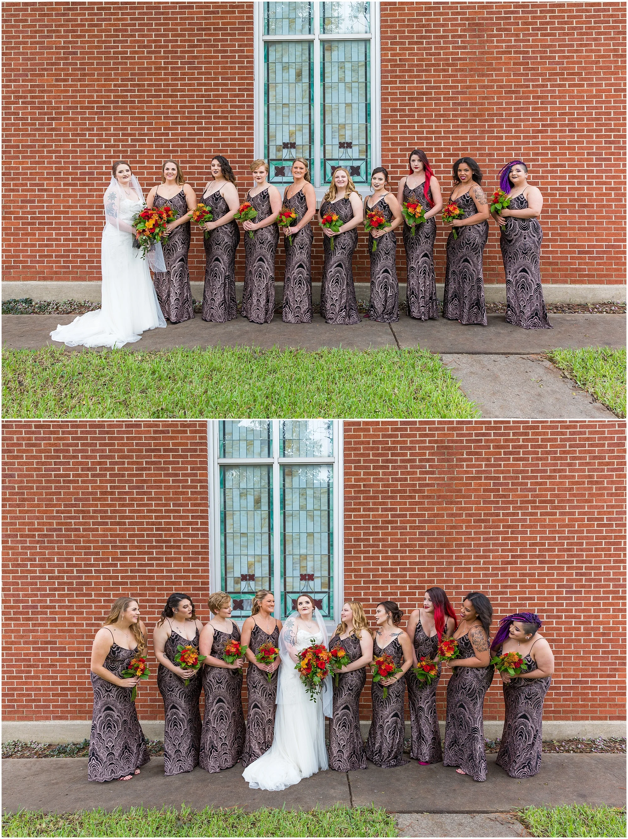 Gothic bridesmaid dresses for Fall wedding in Waco, TX - Jason & Melaina Photography - http://jasonandmelaina.com