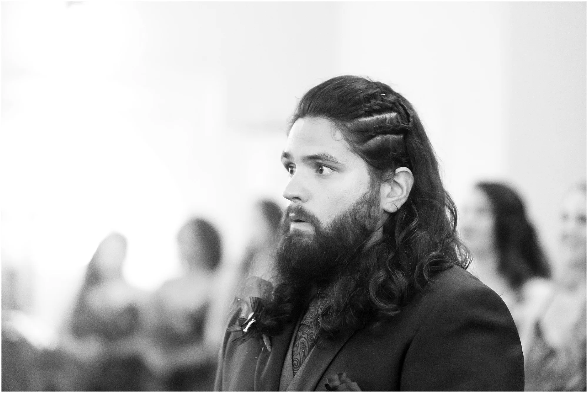 Groom sees bride for first time and takes a deep breath - Jason & Melaina Photography - http://jasonandmelaina.com
