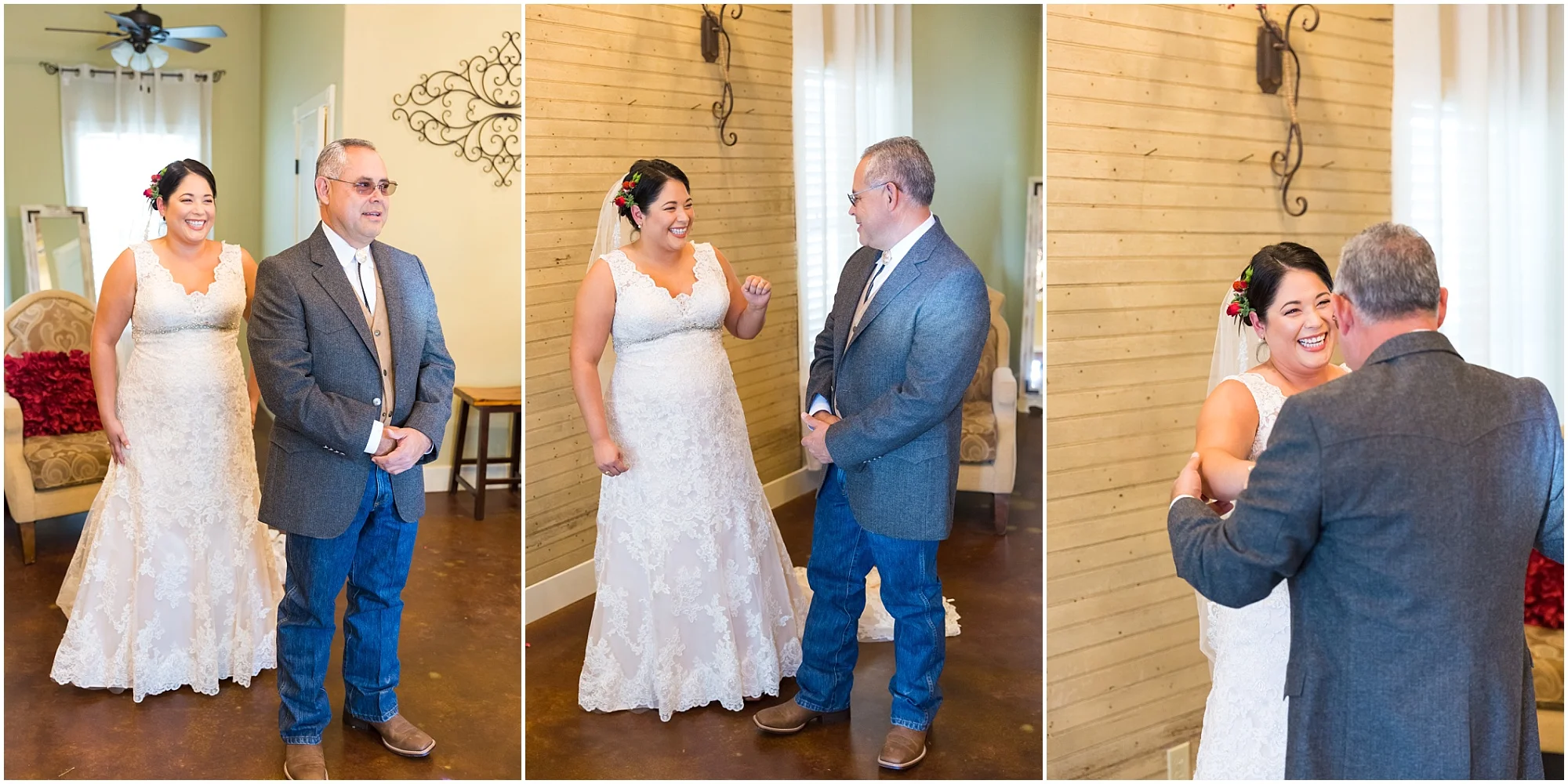 First look with dad - - Dove Creek Ranch in Dublin, Texas - Jason & Melaina Photography - www.jasonandmelaina.com