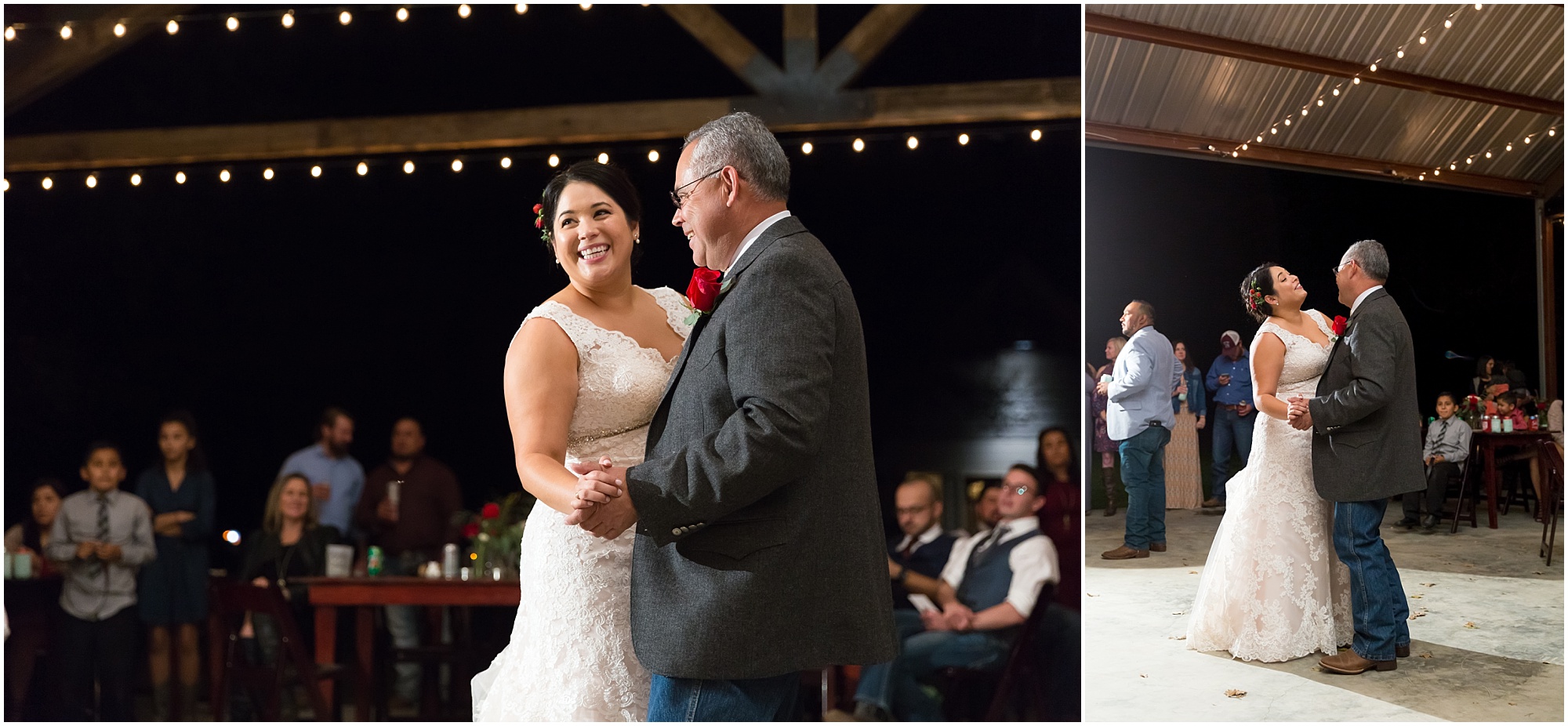 Bride dances with her dad - Dove Creek Ranch in Dublin, Texas - Jason & Melaina Photography - www.jasonandmelaina.com