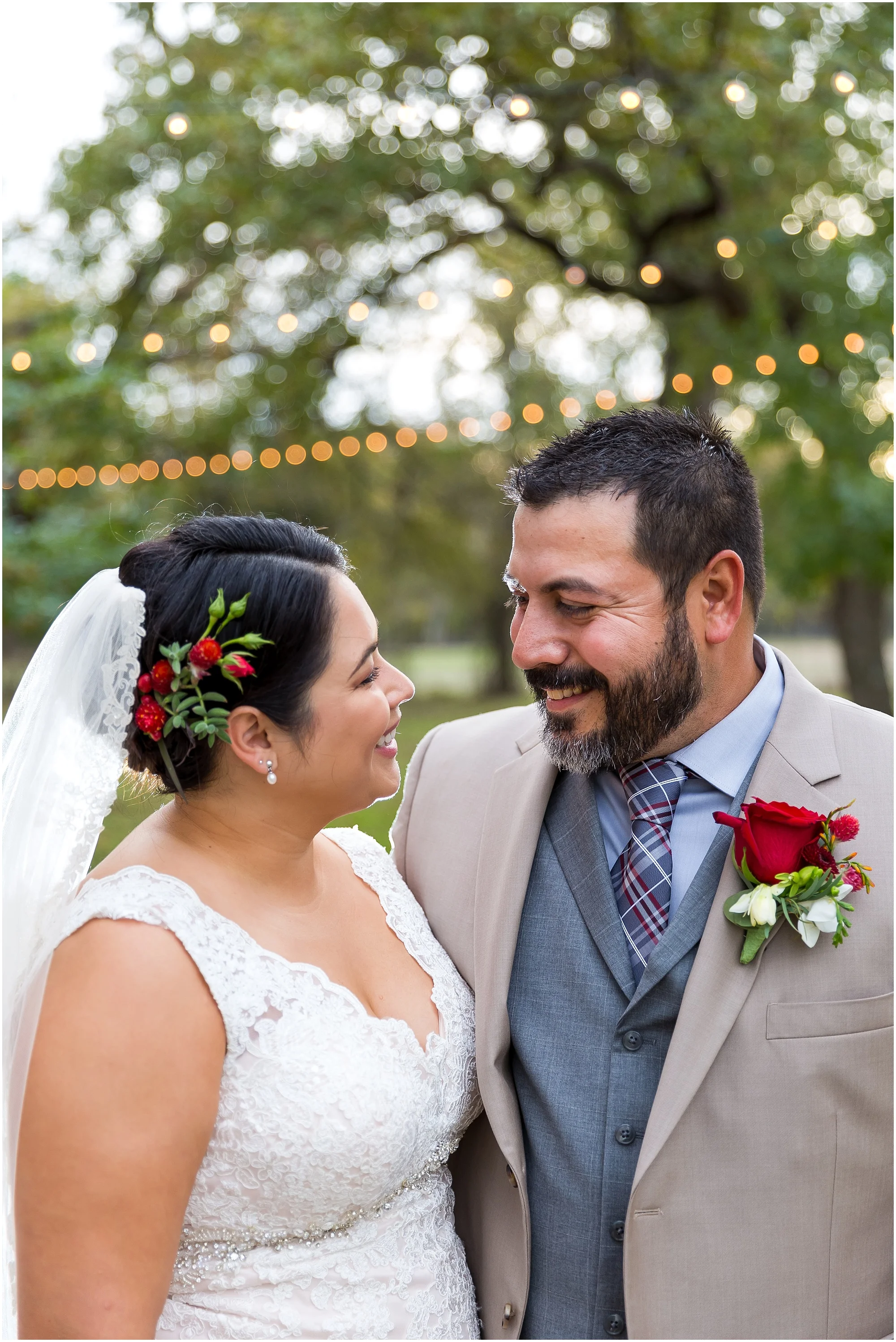 Groom looks lovingly at his new bride - Dove Creek Ranch in Dublin, Texas - Jason & Melaina Photography - www.jasonandmelaina.com