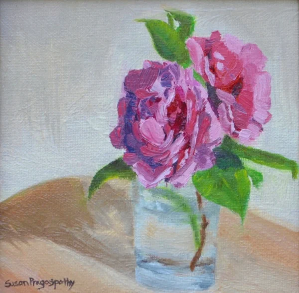 Pink Blossoms | 6 x 6 inches | oil on canvas | Copyright © Susan Pragaspathy