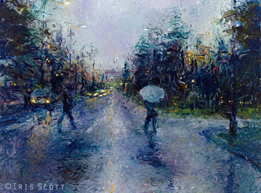 Slippery Sidewalk | 40x30in Original SOLD | Buy Prints