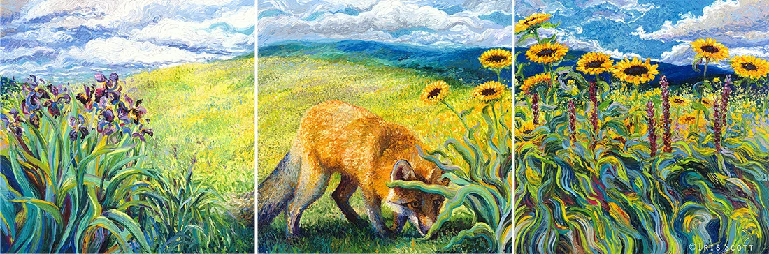 Foxy Triptych | 108x36in Original SOLD | Buy Prints