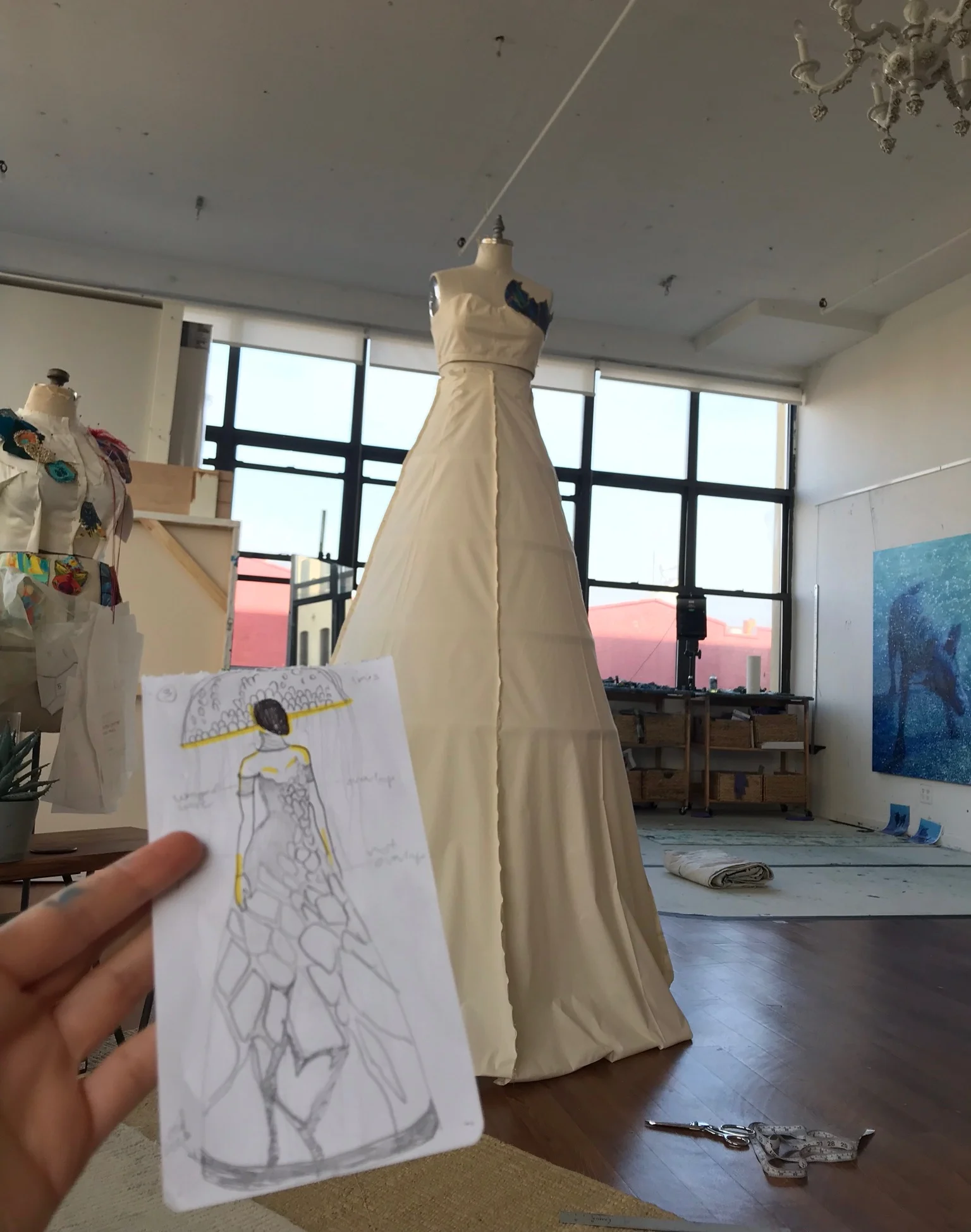 sketch | the dress before it was painted and photographed for the self portrait