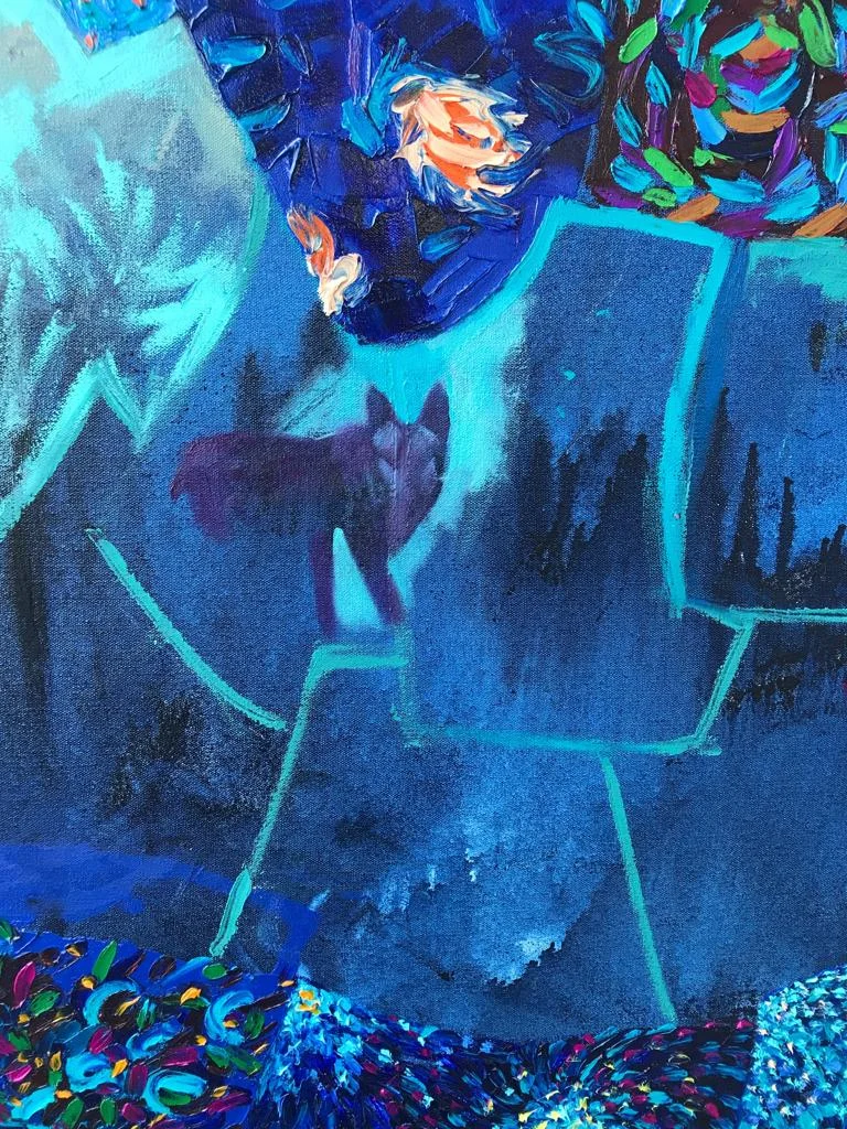 progress shot of when the coyote first appeared in the scribbles