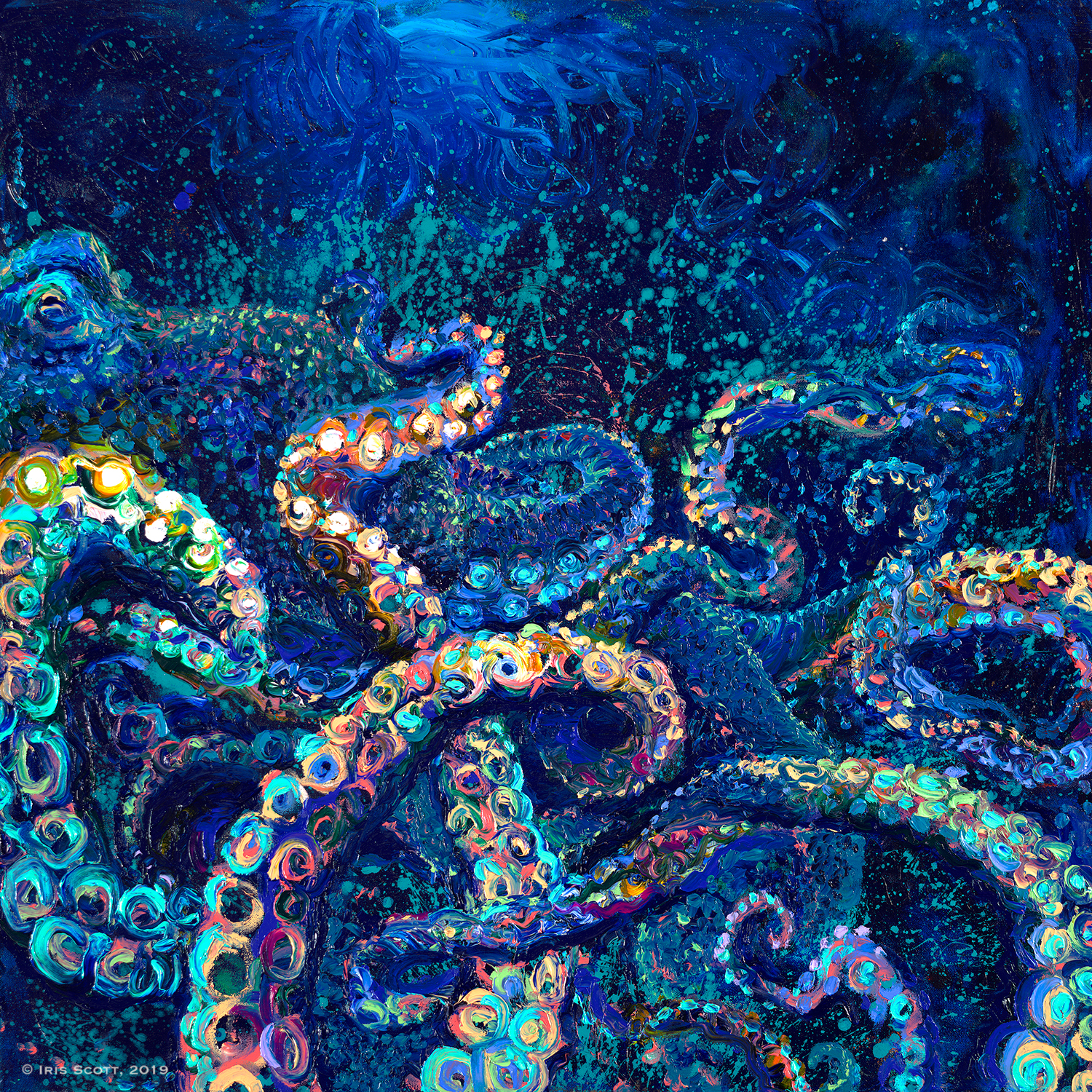 Cephalopod | 30x30in | 100% for charity Original Sold | Prints | Backstory