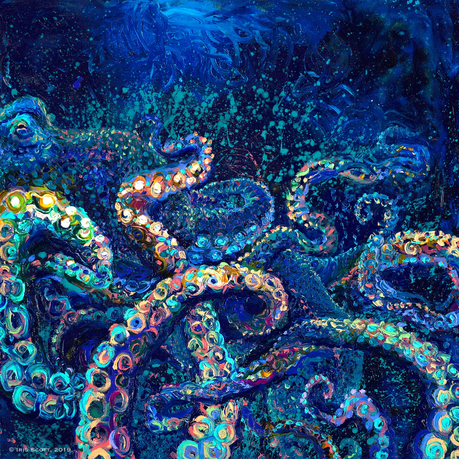 Cephalopod | 30x30in Original SOLD | Buy Prints Backstory