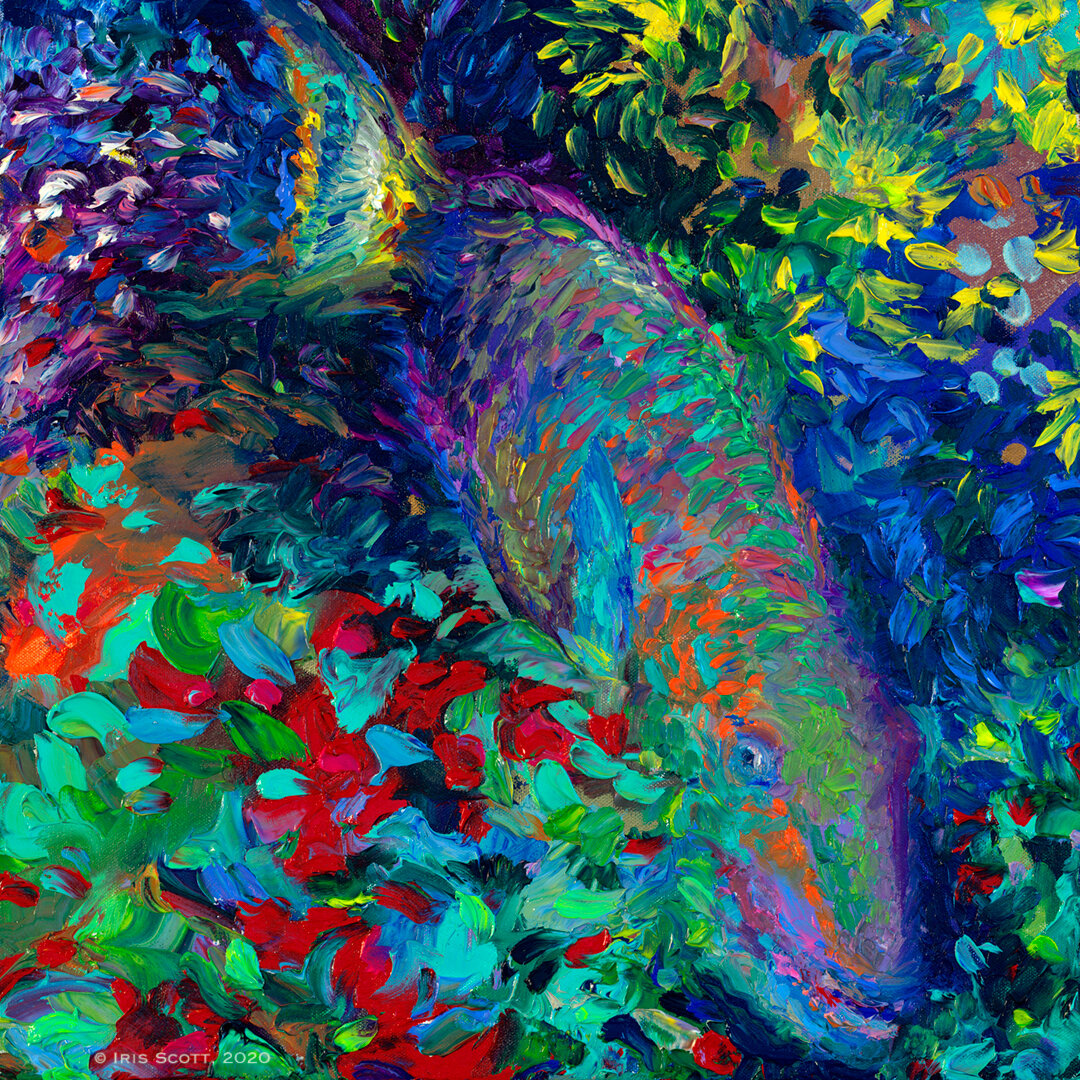 Marine Macaw | 16x16in Original Sold | Prints