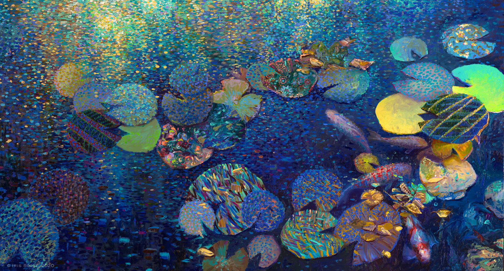 Under the Koi Quilt | 72x39in Original Sold | Prints
