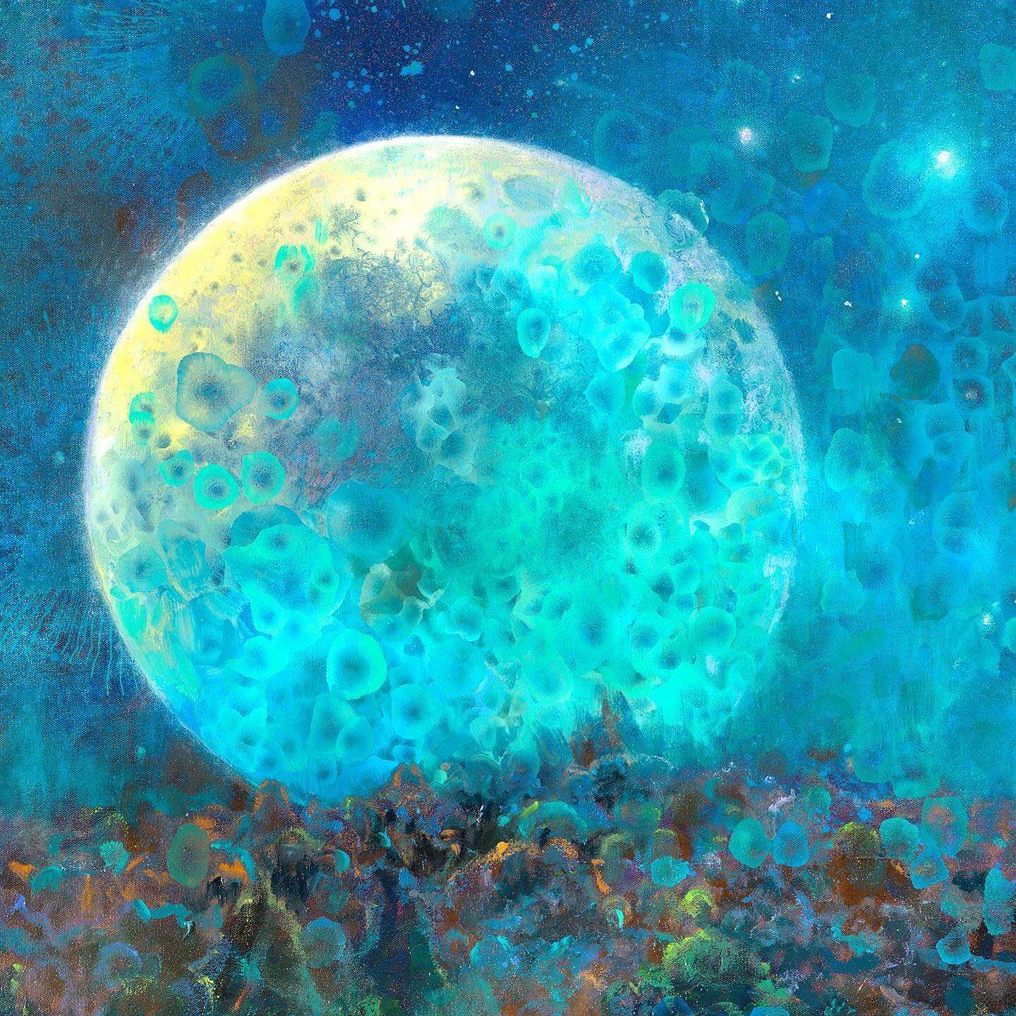 Details detail details. 
Sharing with you a zoomed in view of some sections from my new painting &ldquo;New Mexico Moonrise&rdquo; 72x72 inch 

Lots more at IrisScott.com

#moon #fullmoon #moonrise #lunar #luna