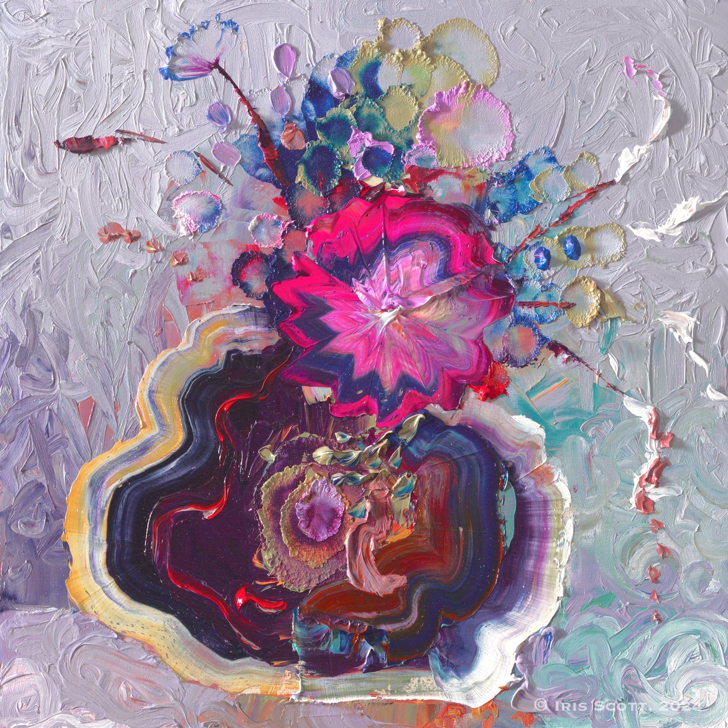Geranium Delerium | 12x12in Original Sold | Prints