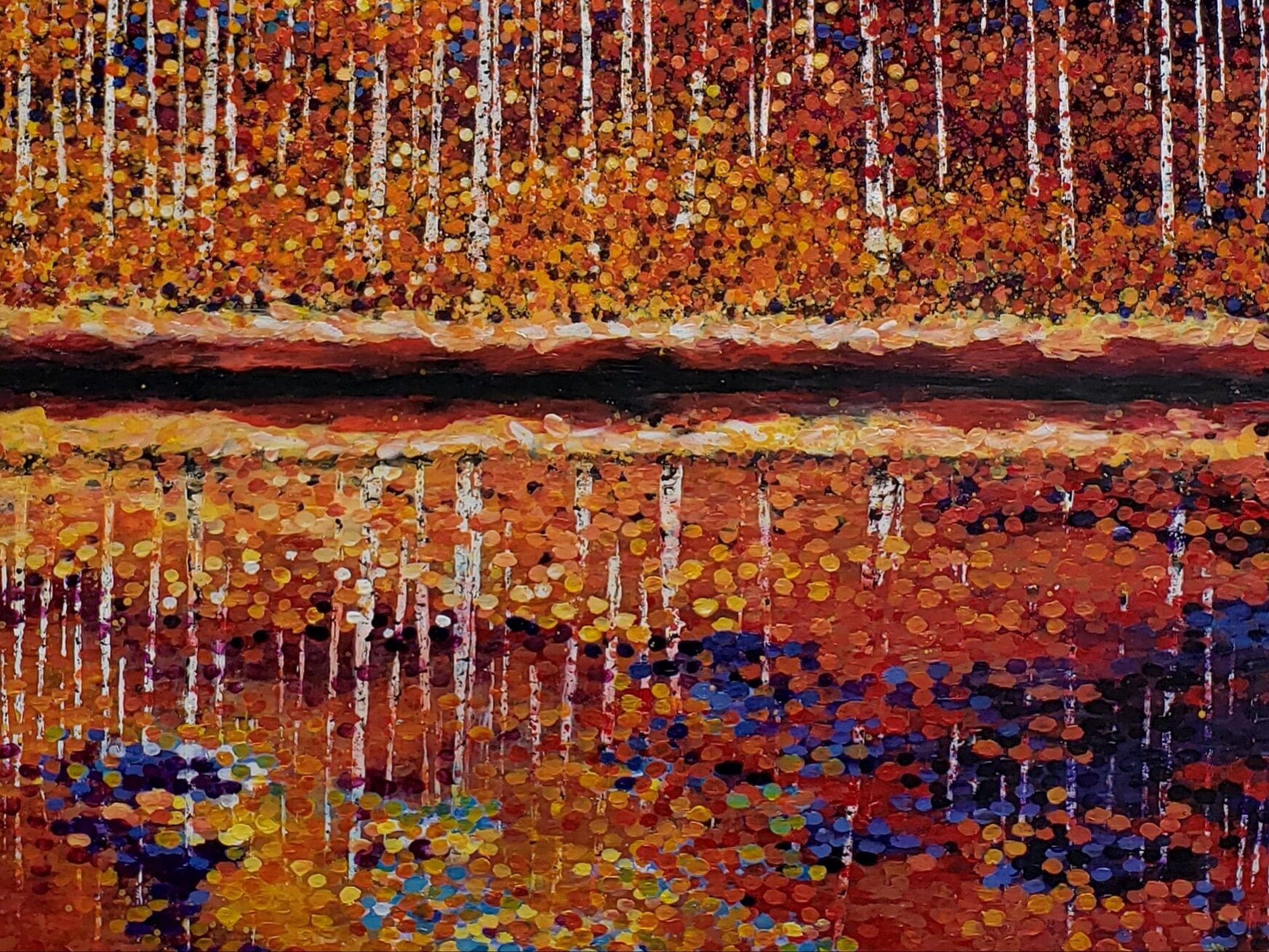 Red Reflection 60"x 30"x 2"