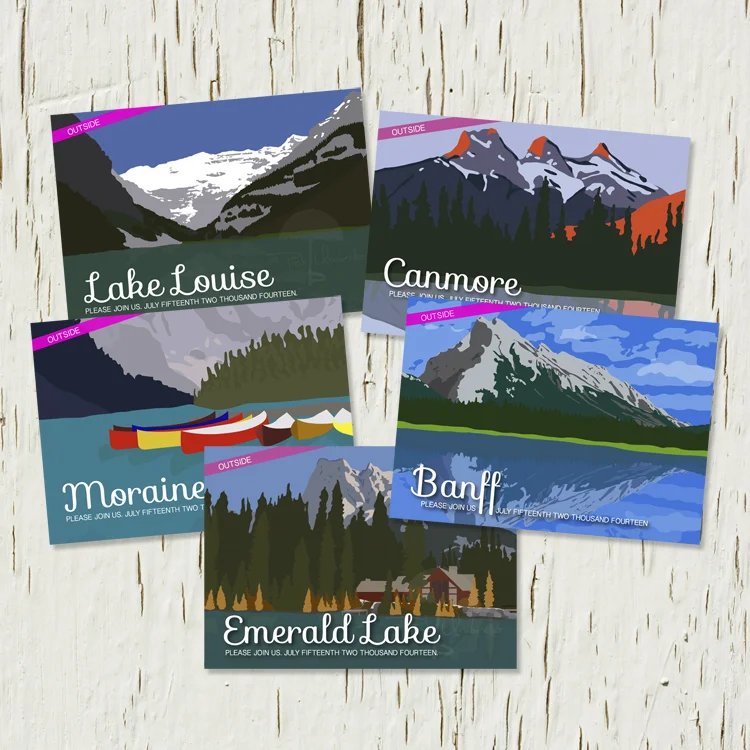 Canadian Rockies Wedding Invitations and Save the Dates