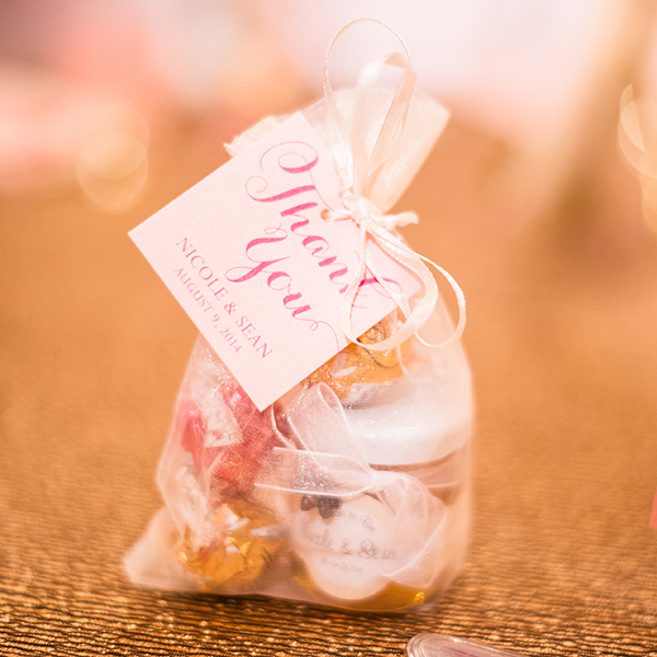 Pink Umbrella Designs - Favour Tag. Photo by Crista-Lee Photography