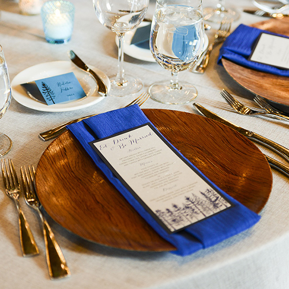 Pink Umbrella Designs - Wedding Menu. Photo by Mark Eleven Photography