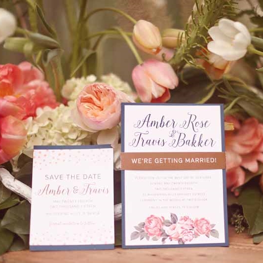 Floral Elegant Wedding Invite Save the Date Calgary Canmore Banff Alberta