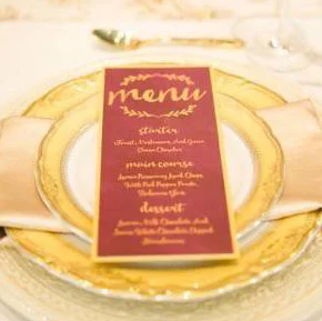 Wedding Table Menu Card