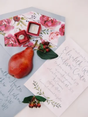 Featured on Style Me Pretty - Organic Red Winter Photoshoot Calgary