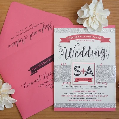 Modern Glam Wedding Invitation Suite