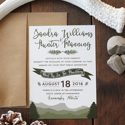 Boho Mountain Wedding Invitation Template