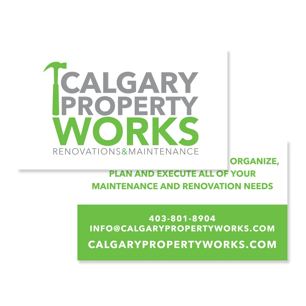 Property Maintenance Calgary Logo Branding Business Card Graphic Design