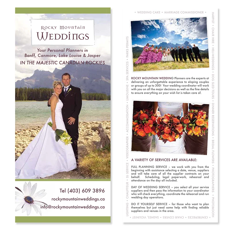 Rocky Mountain Wedding Branding Graphic Designer Banff Brochure Logo