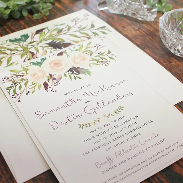 Botanical Wedding Invitation Calgary