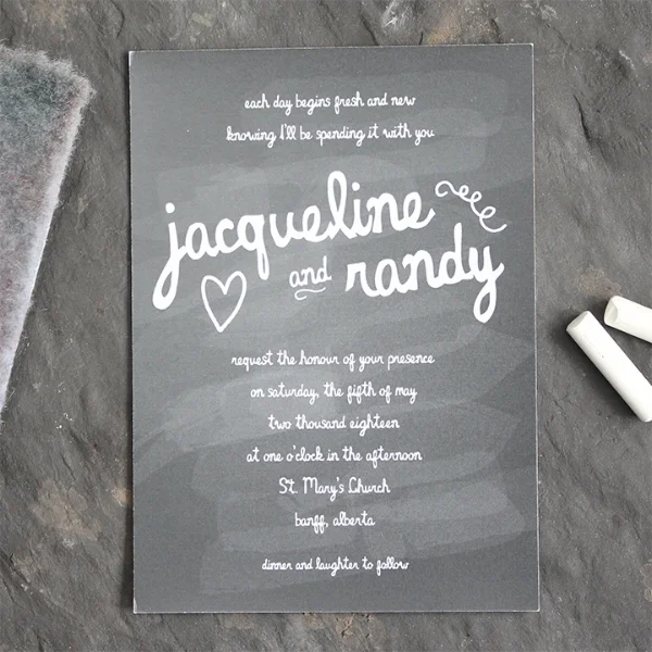 Chalkboard Modern Wedding Invitation Calgary