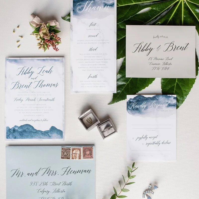 Abby Suite - Stylish Wedding Invites Watercolour Simple