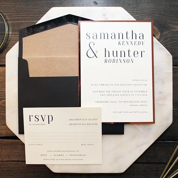Hunter Suite - Modern Contemporary Serif Invitation