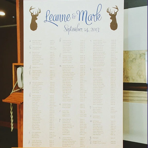 Seating Chart Rustic Canmore Banff Wedding