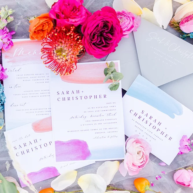 Bright and Bold Wedding Invitation Calgary