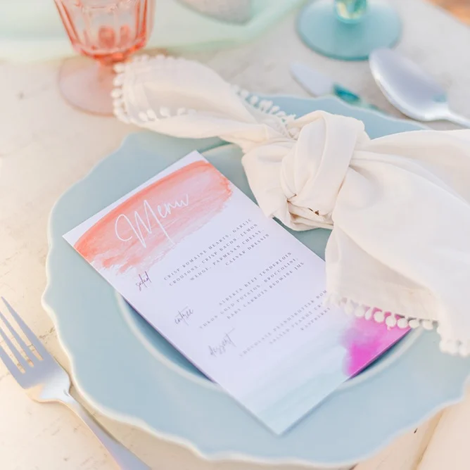 Wedding Menu Day of Stationery Invitation Calgary