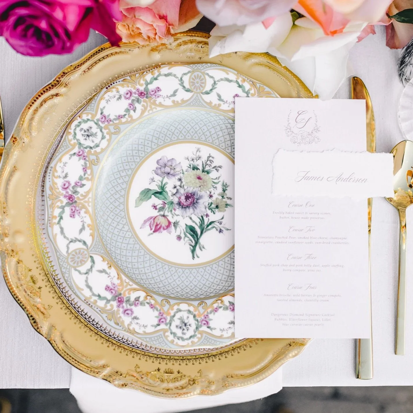 Canmore Banff Wedding Day stationery menu and place card