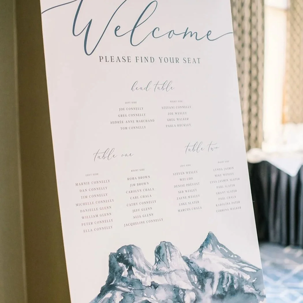 Canmore Banff Wedding Day stationery welcome sign