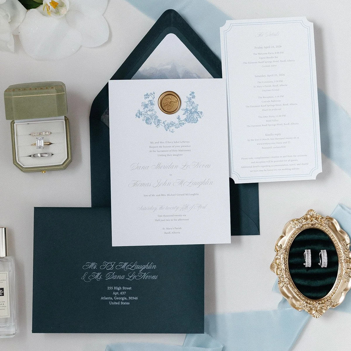 Vintage Style Wedding Invitation D&T
