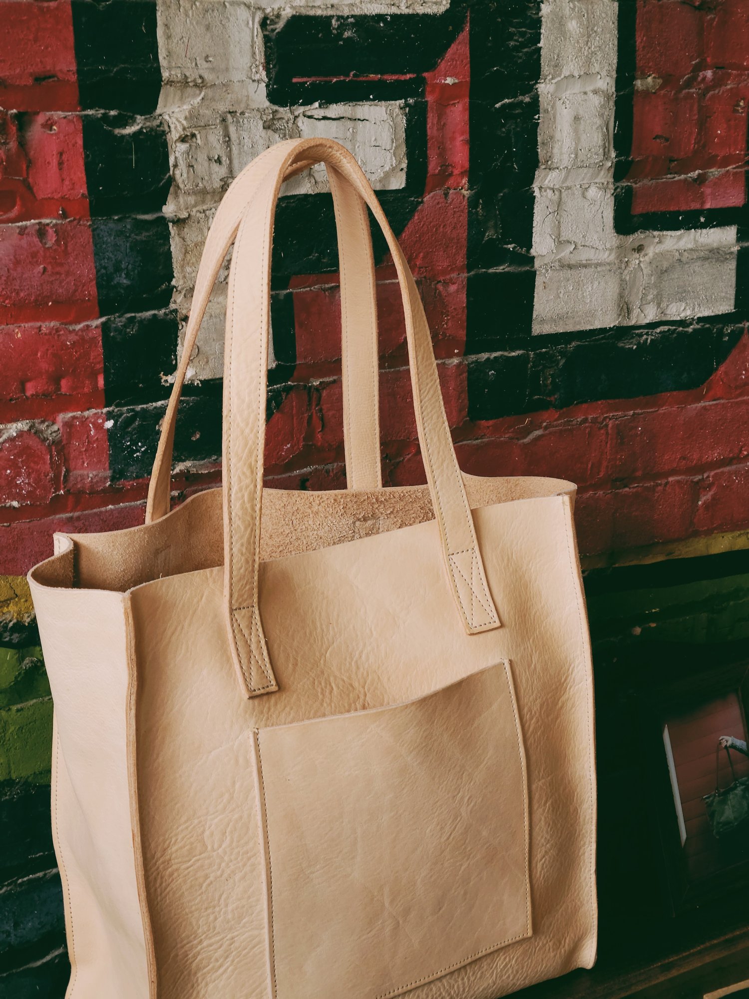 2nd Story Goods Large Raw Leather Tote