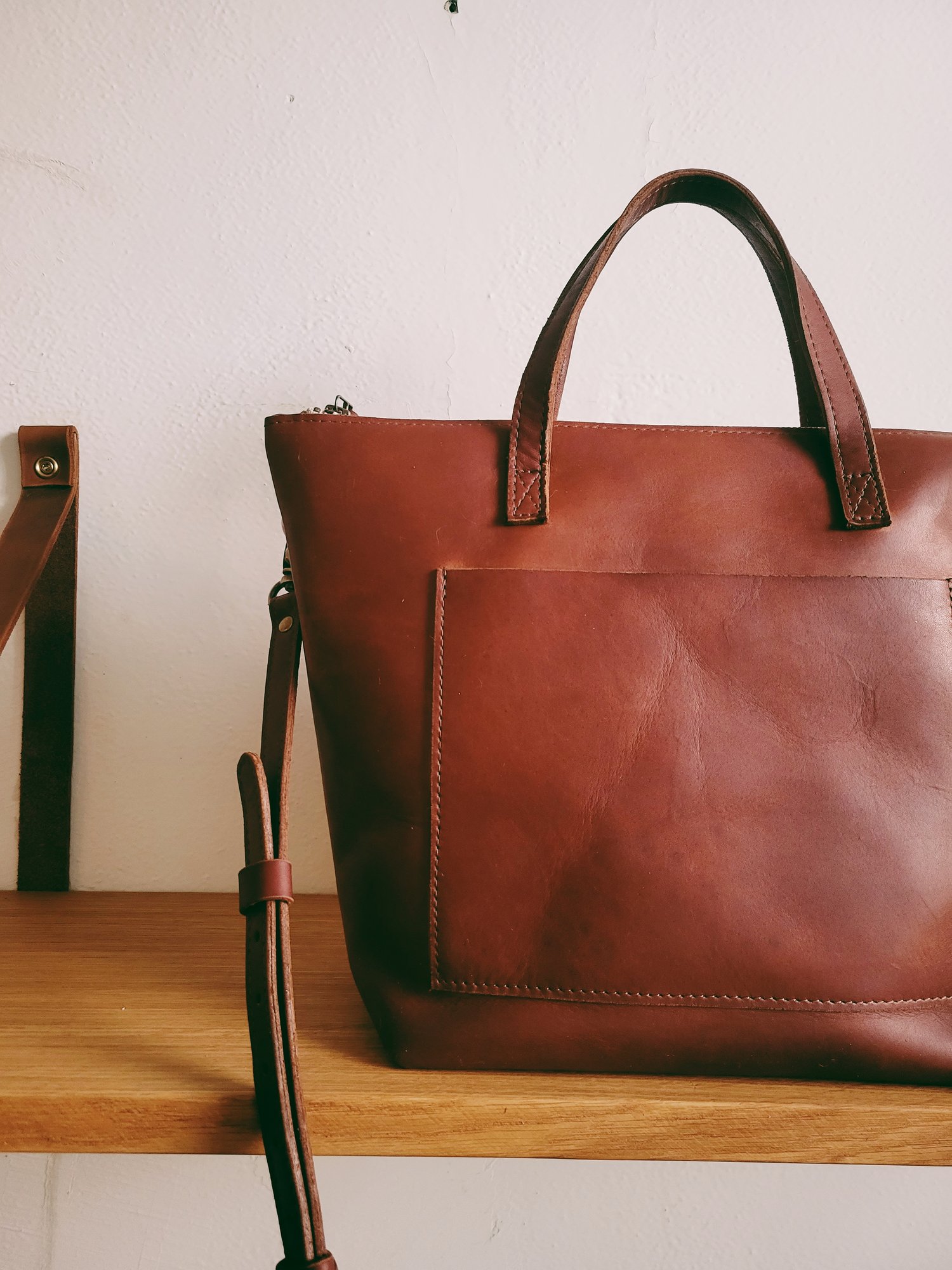Leather  Large Tote — A Well Worn Story
