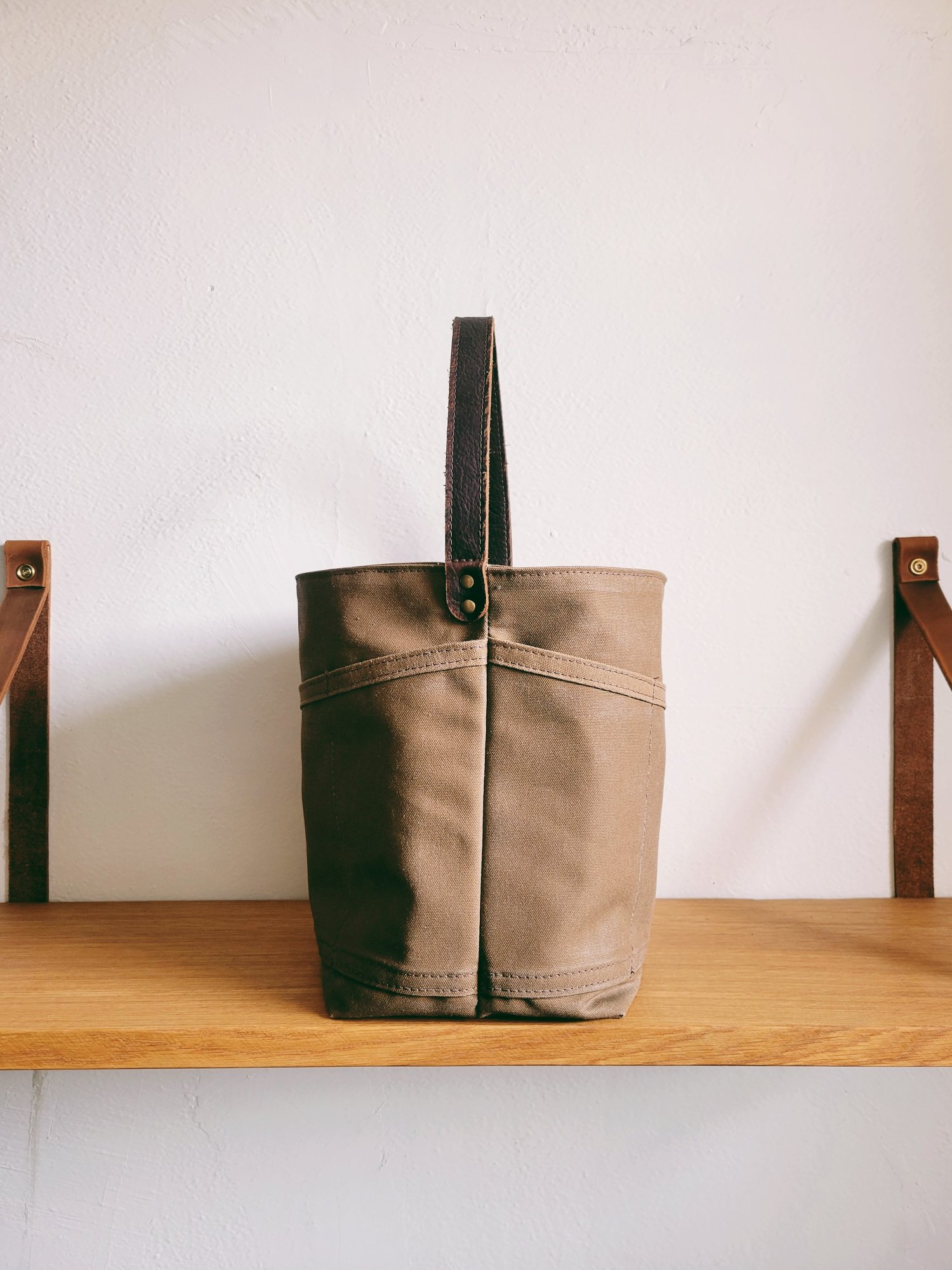 Waxed Canvas  Bucket Bag — A Well Worn Story