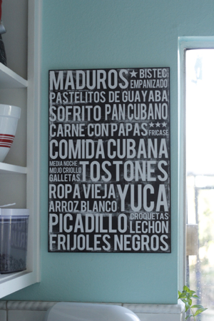 A poster with all your favorite Cuban foods!