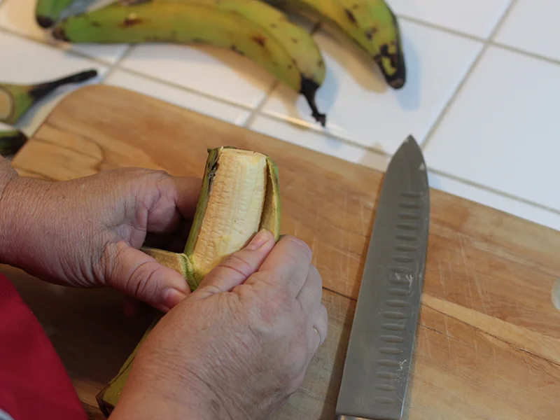 My Big Fat Cuban Family peel plantains