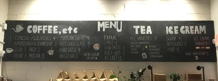 Astoria Coffee Menu