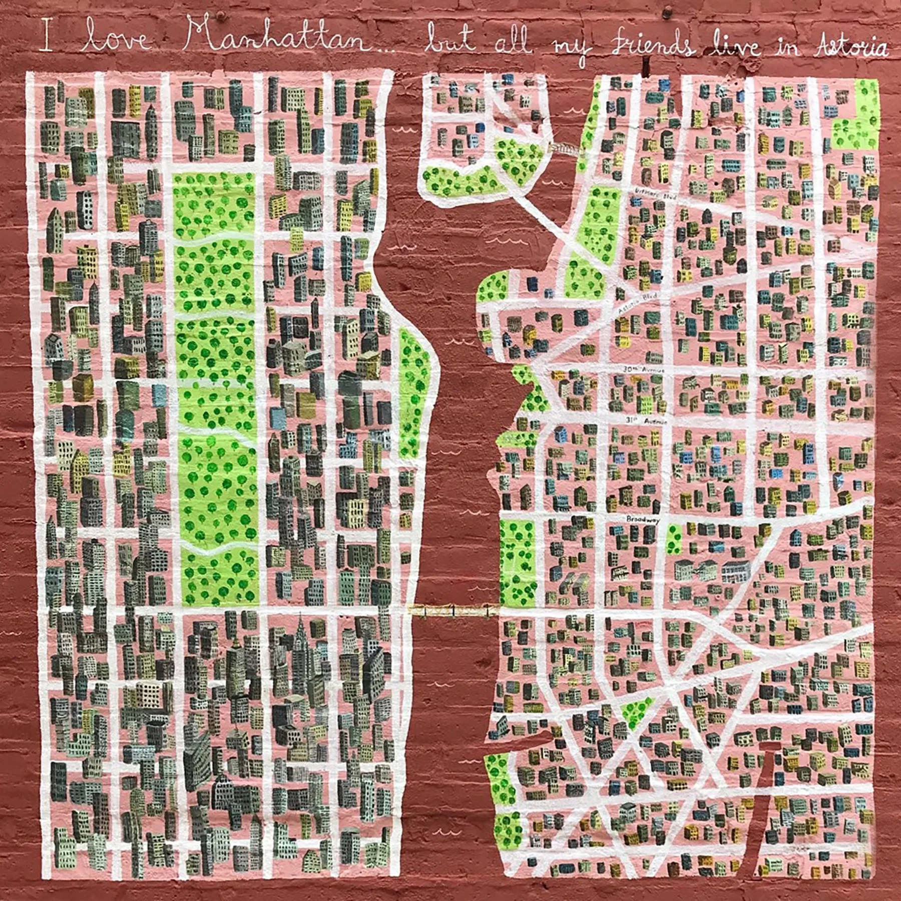 Map of NYC and Astoria Queens